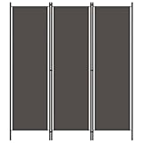 vidaXL Raumteiler Klappbar Freistehend Trennwand Paravent Umkleide Sichtschutz Spanische Wand Raumtrenner 3-TLG. Anthrazit 150x180cm Eisen Stoff