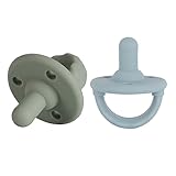 Schnuller 2er-Pack, Baby Soft Silicone Schnuller Für Babys von 0-12 Monaten, BPA-frei (Sage+Ether)