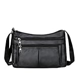 Umhängetaschen Damen Klein Blau Lässige, modische und vielseitige Retro-Ledertasche aus Umhängetaschen Damen in Klein (Black, One Size)