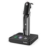 Yealink WH63 Wireless DECT Headset Teams Zertifiziertes,Einohr (Mono) Kabelloses mit Noise Cancelling Mikrofon für Softphones VoIP Tisch Telefon,Bis zu 120m Reichweite,8 Stunden Sprechzeit pro Ladung