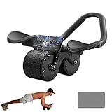 Bauchroller Automatische Rebound Bauchrad Für Bauchmuskeltraining, 2-in-1 Plank Bauchmuskeltrainer für Core Trainer, Bauchrolle mit Ellenbogenstütze, Bauchtrainer für Zuhause Mit Stabilen Doppelrädern