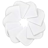 Mias 10 Baby-Waschlappen weiß aus Molton Flanell – 100% Baumwolle, mit Schlaufe, schadstofffrei/Baby-Tücher/Kosmetik-Tücher/Allzwecktücher