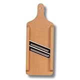 Woodcarver Krauthobel Holz – Gemüsehobel manuell mit 2 Edelstahlklingen – Buchenholz, vorgeölt – inkl. Schnittschutz-Handschuh – Kohlhobel für Sauerkraut & Salate