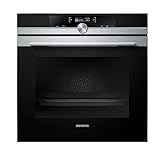 Siemens HB674GBS1 iQ700 Einbau-Backofen, Edelstahl, A+ / activeClean Selbstreinigungs-Automatik, coolStart-kein Vorheizen, Backofentür mit SoftMove für Öffnen- Schließen, Schwarz