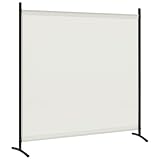 WOLTU Paravent 1-teilig 180x177 cm, Raumteiler freistehend, Trennwand Stellwand Sichtschutzwand innen Outdoor, Sichtschutz Balkon Terrasse Garten, Creme