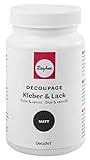 Rayher Decoupage Kleber & Lack, transparent, matt, Flasche 236 ml, auf Wasserbasis, ideal für Decoupage-Papiere, 38827000