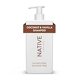 Native Shampoo für Frauen & Männer - ohne künstliche Duftstoffe oder Mineralöle - Kokosnuss- & Vanille-Duft - feuchtigkeitsspendendes Shampoo - gibt dem Haar sanften, gesunden Glanz - 1 x 487 ml