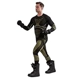 Vekewsap Skiunterwäsche Herren Funktionswäsche Thermo Thermounterwäsche Set Sport Kompressionsanzug Unterwäsche Set Thermowäsche Unterhemd + Unterhose Zweiteiler Funktionsunterwäsche 2 Teiler