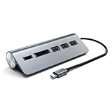 SATECHI USB-C Hub für Desktop, USB-C Hub mit 3 USB-A 3.0 Datenports, Micro/SD-Kartenleser, USB-C Hub für MacBook Pro, Air M1, M2, M3, Dell, HP, Surface (Space Grau)