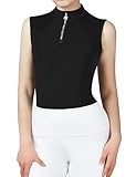 Harrison Howard Reit-Shirts für Damen, ärmellos, leicht, schnell trocknend, Reit-Shirts für Damen, Schwarz, Mittel