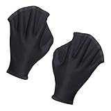 Harilla Aquatic Fit Schwimmhandschuhe, Finger mit Schwimmhäuten, Kratzfest (schwarz), Schwimmen, warm, Neopren, Fitness für wasserfeste -Übungen, Damen