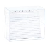 K3T Karteikasten DIN A6 mit Register und 25 linierten Karteikarten, Gehäuse transparent, Art.Nr. 65962