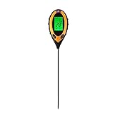 4-in-1 Digitales Boden-pH-Messgerät, Feuchtigkeitsthermmometer, Temperatur, Sonnenlicht, pH-Meter mit Hintergrundbeleuchtung