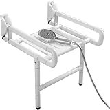 Duschsitz zur Wandmontage, platzsparender Badhocker für ältere Menschen mit Behinderung & Schwangere – stabiles Schraubdesign für sicheres, komfortables Duschen