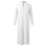 RUMAOZIA Arabische Kleidung Herren Muslim Kaftan Abaya Herren Gewand Robe Crew Stehkragen Thobe Arabisch Gebet Eid Kleidung Islamische Kleidung Aus Dem Nahen Osten Gebetskleidung für Männer