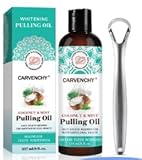 Comioke Aufhellendes Öl Mundspülung,Mundziehöl Pfefferminzöl Mundspülung Natural Teeth Whitening Mouthwash 237ml