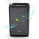 ISSELEC Luftreiniger und Luftbefeuchter 2 in 1 für Schlafzimmer, H13 HEPA Filter, Anzeige Luftqualität, Ionisator, Raumgrößen bis 40 ㎡, Filterbar 99.97% Tierhaare, Pollen, Staub für Büros, Küchen.