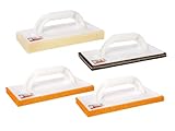 Schwammbrett-Set - Fliesenwaschbrett Hydro, Reibebrett orange grob und fein, Reibebrett braun -