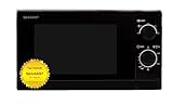 SHARP R200BKW Solo-Mikrowelle, 800 W, 5 Leistungsstufen, Timer von 35 Minuten bis 00 Sekunden, gewichtgesteuertes Auftauen, Energiesparmodus, Schwarz, 20 l, Glasdrehteller 25,5 cm