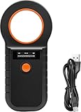 Pixelure Haustier Mikrochip Scanner, OLED Chiplesegerät für Hunde/Katzen, Wiederaufladbarer USB Tierchip Lesegerät für EMID/FDX-B (ISO 11784/11785), 128 Daten Speicher (USB)