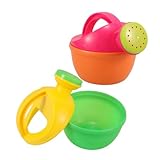 ULDIGI 2 Stück Kindgerechte Kleine Gießkanne aus Kunststoff mit Verstellbarem Wasserstrahl Badespielzeug und Strandspielzeug für Grün für Wasserspaß im Sommer