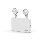 ENOVALITE LED Fluchtwegleuchte Notleuchte Twin-Spot mit Akku und Test-Funktion - 3h Notbetrieb - 6W 300lm - Rettungsweg Notausgang Notfall EXIT - mit Fernbedienung