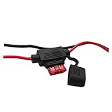 TOGEVAL Sae Motorrad Ladeleitung mit Rundstecker für Solar Batterieanschlüsse Auto Reset Sicherung Langlebiges Material für Schnelle Aufladung