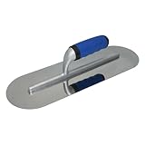 ZCHYTOOL Glättekelle Edelstahl Runde 380 x 125 mm Gummigriff Flache Vorderseite Putzkelle Bau Beton Spachtel Werkzeug Scheucht Es Weg Für Die Oberflächenglättung und Bearbeitung