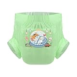 CutiePlusU Windeln für Erwachsene 3 Stück, trockene Oberfläche, maximale Saugfähigkeit über Nacht, Einweg-Inkontinenzwindel – Sleeping Kitten Green (M 28'-38')