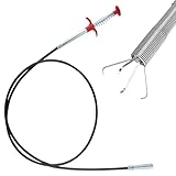 Krallengreifer, 160 cm Greifer Flexibel, 4-Finger Rohrreinigungsspirale, Bendable Abflussreiniger Spirale, Teleskop Greifer für Küche Bad Toiletten Abwasserkanäle