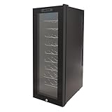 Donened - Weinkühlschrank, 30 Flaschen, 90L, LED Beleuchtung Weinkühler, Touchscreen, Verstärkte Glastür, Freistehend Wine, FridgeTemperaturbereich 12-18°C, 50.5 x 34.5 x 98.5 cm