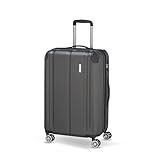 travelite Hartschalenkoffer mittelgroß, erweiterbar, 4 Rollen, CITY, Trolley mit kratzfester Oberfläche, TSA Schloss, Dehnfalte, 68 cm, 78 - 86 Liter