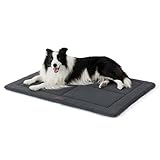 BEDSURE waschbar Hundematte Mittelgroße Hunde - 89x58 cm Hundekissen mittelgroße Hunde mit hochdichter Schaumstofffüllung, Sherpa-Plüsch waschbar Hundematratze, dunkelgrau