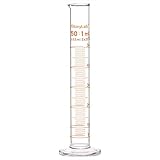 stonylab 1er Pack Messzylinder, Borosilikatglas 50 ml Glass Cylinder Schwere Mauer Graduiertes Glas Messzylinder