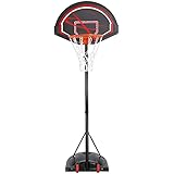 Yaheetech Basketballständer Outdoor Basketballkorb mit Rollen Tragbar Korbanlage Basketballanlage Höhenverstellbar 217 bis 277 cm Schwarz