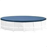Intex 28031 Round Pool Cover - Poolabdeckplane - Ø 366 cm - Für Metal und Prism Frame Pool, Dunkelblau