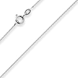 Schmuck Krone 1,1mm Rund-Ankerkette Goldkette Collier Halskette aus 585 Gold Weißgold 36cm