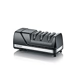 GRAEF CX125 - Elektrischer Messerschärfer, 3 Stufen, Perfekte Schleifwinkel für 15° Klingen, Diamantbeschichtung, Für Küchen-, Jagd-, Gewerbe-, Wellenschliffmesser, Ultrascharfe Klingen, Schwarz