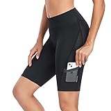 Santic Radlerhose Damen Fahrradhose 4D Gepolstert Kurz Radhose mit Polster Radlershorts High Waist Elastische Seitentasche MTB Shorts Schwarz M