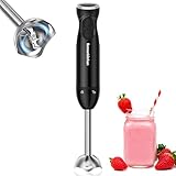 Bonsenkitchen Pürierstab, Stabmixer Elektrischer, 1000W Pürierstab Edelstahl, Stufenlos Geschwindigkeiten Rührstab für Babynahrung, Suppe, Smoothies, Püree, Sauce hand blender, Schwarz, HB3201