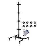 PROREGAL Fahrbarer Felgenbaum CARRERO XL für Autoreifen bis 295 mm, HxBxT 138x54x50cm, bis zu 4 Reifen, Schwarz, Reifenständer, fahrbar