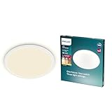 Philips LED SceneSwitch Deckenleuchte (18 W), LED Deckenleuchte mit 3 Helligkeitsstufen und warmweißem Licht, energiesparende Raumbeleuchtung mit EyeComfort, weiß