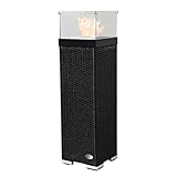RS Trade® Exclusive Polyrattan Bio Ethanol Kamin Feuersäule Standkamin Alu-Gestell 2L Edelstahlbehälter Indoor Outdoor Feuerstelle mit extra stabilem Stand durch Pendel-Gegengewicht