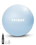 KAYMAN Gymnastikball – Anti-Burst-System, rutschfeste Ringe, langlebiges Material, leicht aufzublasen, perfekt für Yoga, Pilates, Fitness, Balance-Training, Fitnessstudio und Heimtraining (Ocean Haze
