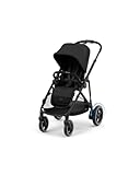 Cybex e-Gazelle S Electronic Assist Kinderwagen - Gazelle S Einzel-zu-Doppel Elektrischer Kinderwagen, Smart Assist, Schaukelmodus, 20+ Konfigurationen & Kompaktfaltung, Moon Black mit schwarzem