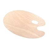Veemoon Holzpalette Oval Farbmischbrett aus Ökologischem Holz für Acryl und Ölfarben Leichtes Mischbrett für Künstler Studenten und Hobby Langlebige Malen und Basteln
