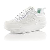 Fusskleidung® Damen Herren Sneaker Abrollsohle Sportschuhe leichte Gesundheitsschuhe Weiss Weiss EU 41