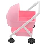 QUMIIRITY Miniatur Puppenwagen Maßstab Realistische Simulation Rosa Puppe Kinderwagen Fördert Rollenspiele und Soziale Fähigkeiten für Kreatives und Interaktion