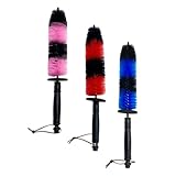 Abaodam 3 Stück Teiliges Auto Rad Reinigungsbürsten Flexibler Felgenbürste mit Dualen Borsten für Reifen und Felgenreinigung Verlängerte für Gründliche