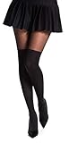 Romartex Damen Strumpfhose mit Overknees Muster 20/60 DEN, L, schwarz